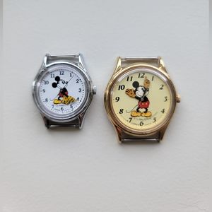 2 Vintage Mickey Mouse Watch Heads